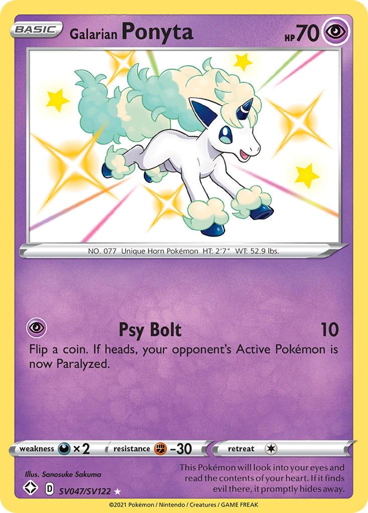 Shining Fates Galarian Ponyta Pokémon card